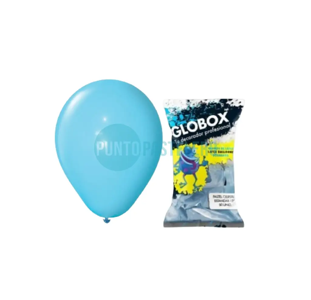 PACK GLOBO GLOBOX STANDARD 20" CELESTE (X 10 U.)