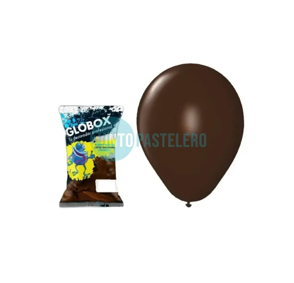 PACK GLOBO GLOBOX STANDARD 20" MARRON CHOCOLATE (X 10 U.)