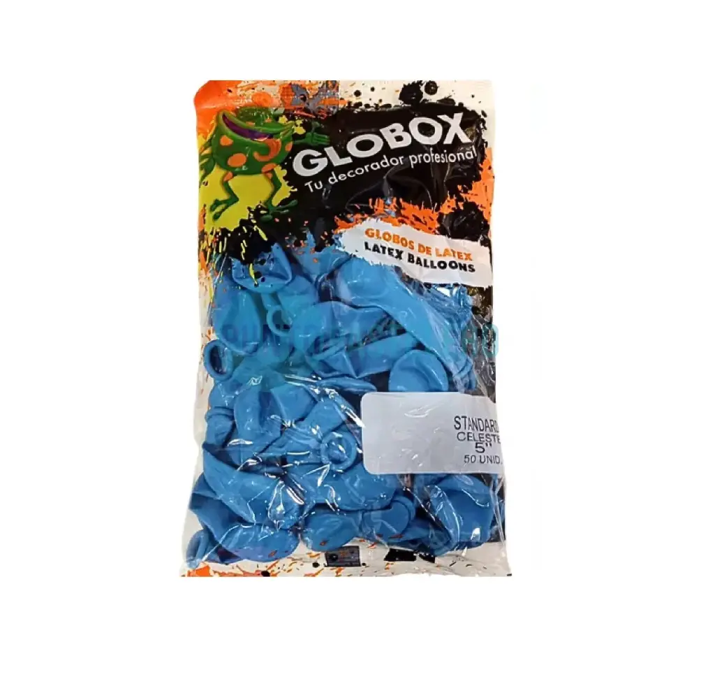 PACK GLOBO GLOBOX 5" AZUL JEANS (X 50 U.)