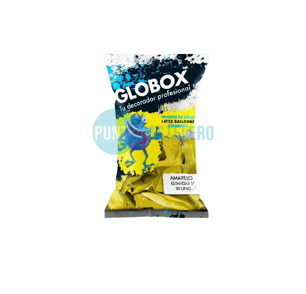 PACK GLOBO GLOBOX 5" MOSTAZA (X 50 U.)