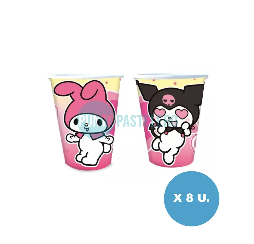 VASO POLIPAPEL KUROMI Y MELODY (8 U.)