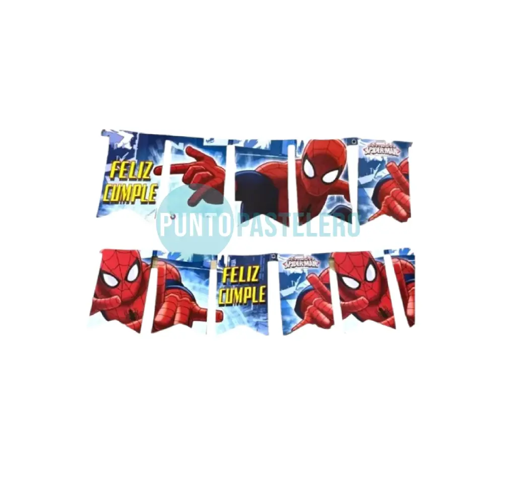 BANDERIN FELIZ CUMPLEAÑOS HOMBRE ARAÑA