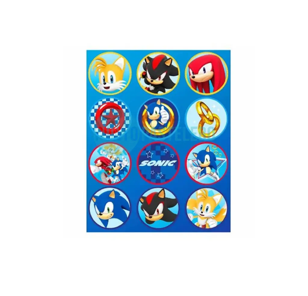 STICKERS EN PLANCHA SONIC (24 U.)