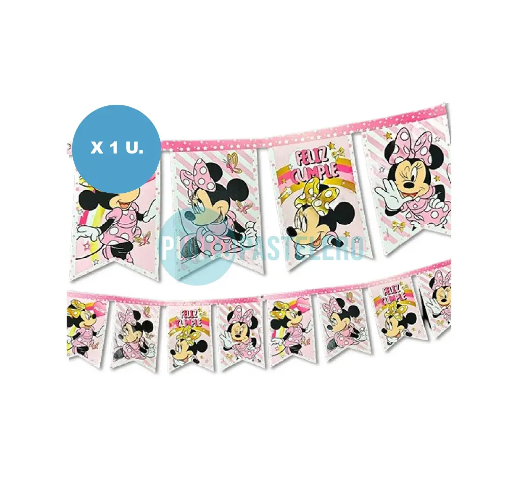 BANDERIN FELIZ CUMPLEAÑOS MINNIE (LINEA NUEVA)