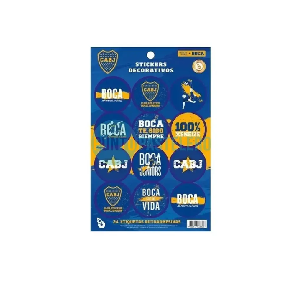 STICKERS EN PLANCHA BOCA JUNIORS (24 U.)