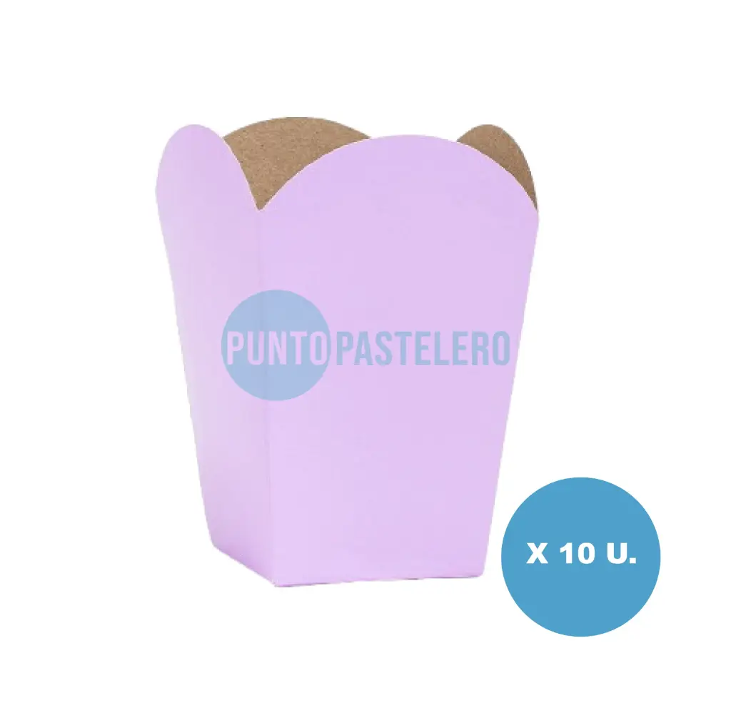 CAJITA POCHOCLERA/GOLOSINERA LILA PASTEL (10 U.)