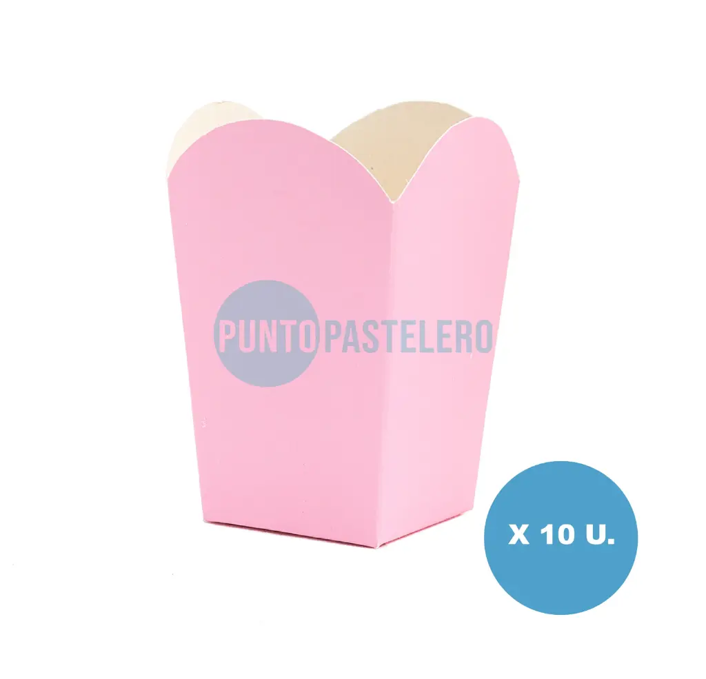 CAJITA POCHOCLERA/GOLOSINERA ROSA PASTEL (10 U.)