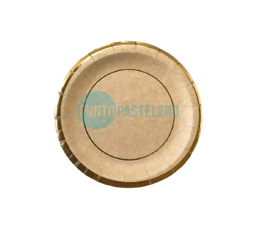 PLATO POLIPAPEL CARTON KRAFT GUARDA DORADA (8 U.)