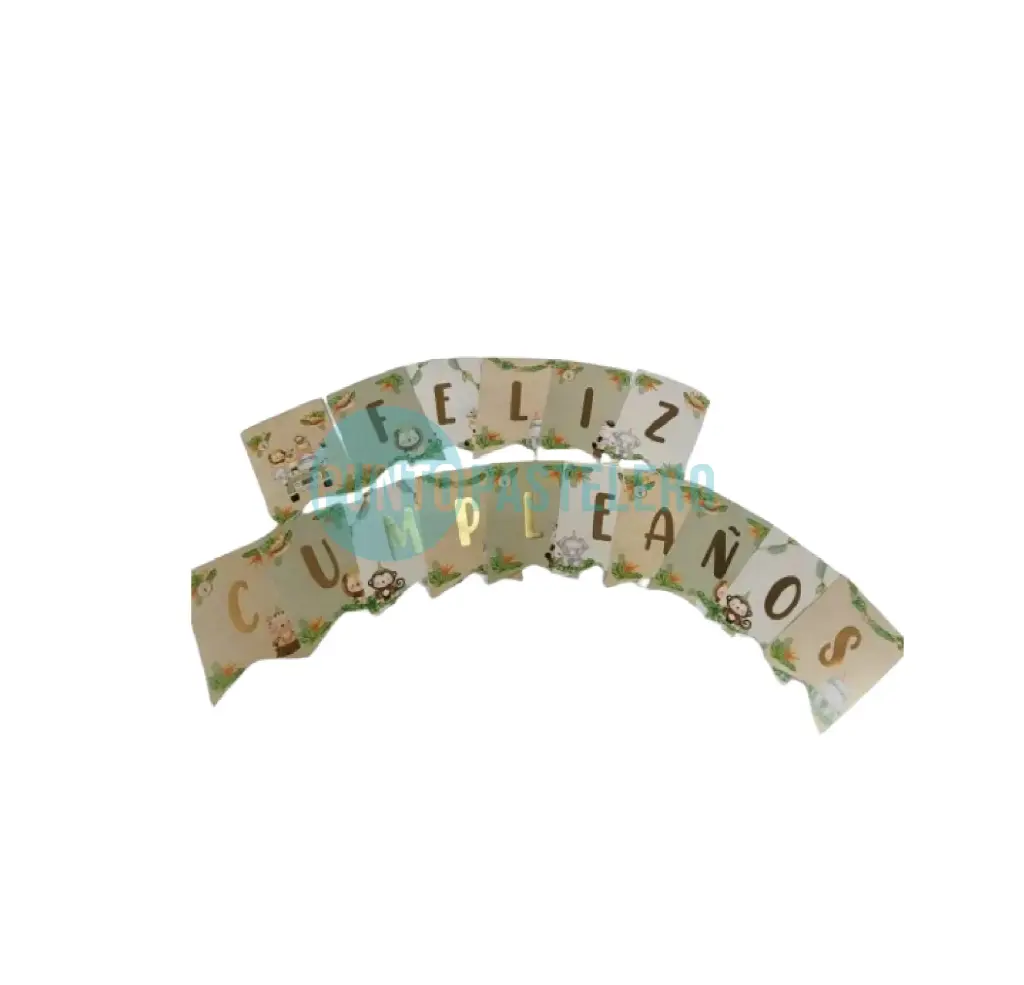 BANDERIN FELIZ CUMPLEAÑOS SAFARI