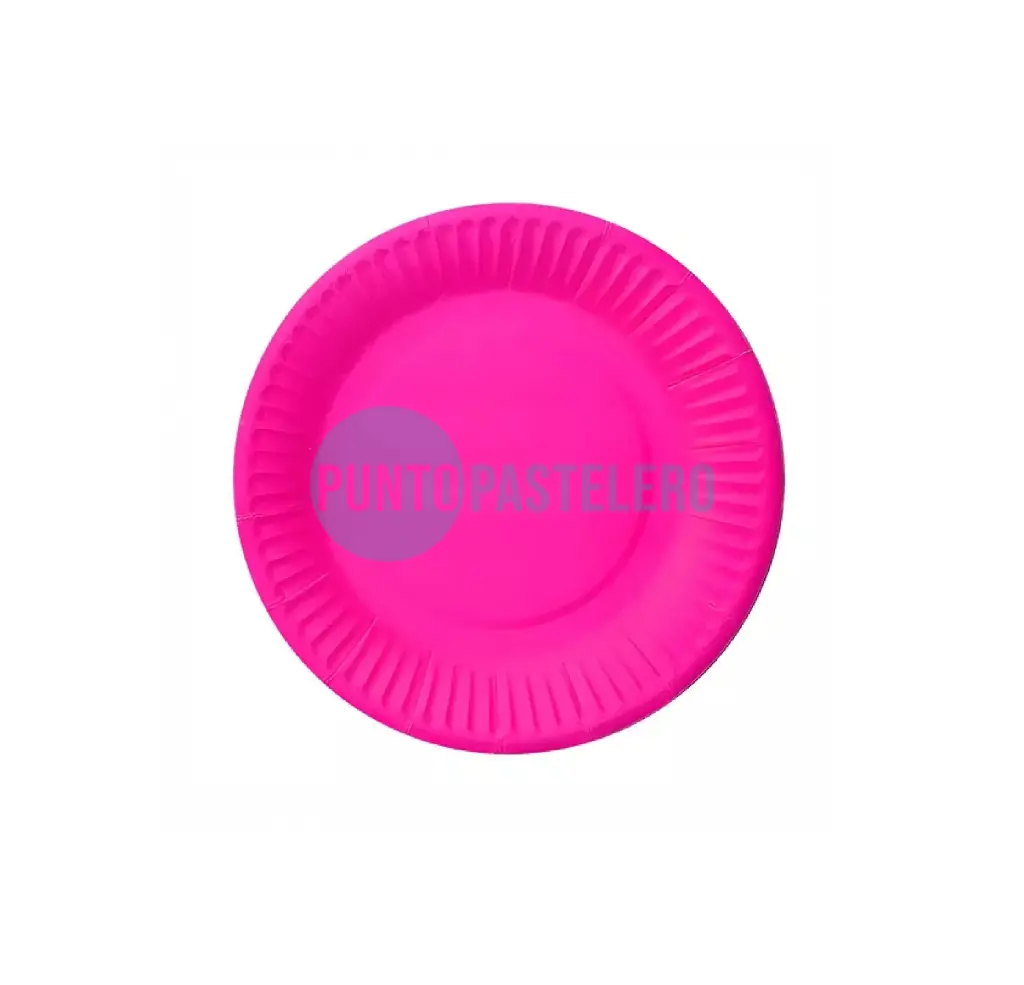 PLATO POLIPAPEL CARTON FLUO FUCSIA (8 U.)