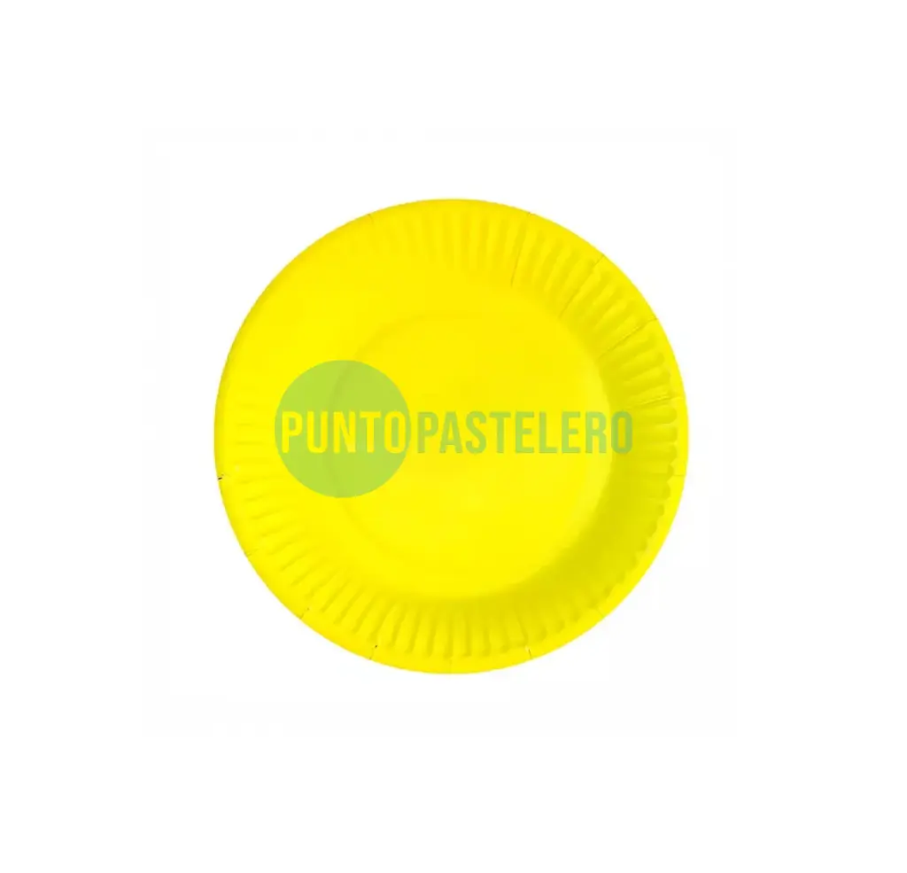 PLATO POLIPAPEL CARTON FLUO AMARILLO (8 U.)