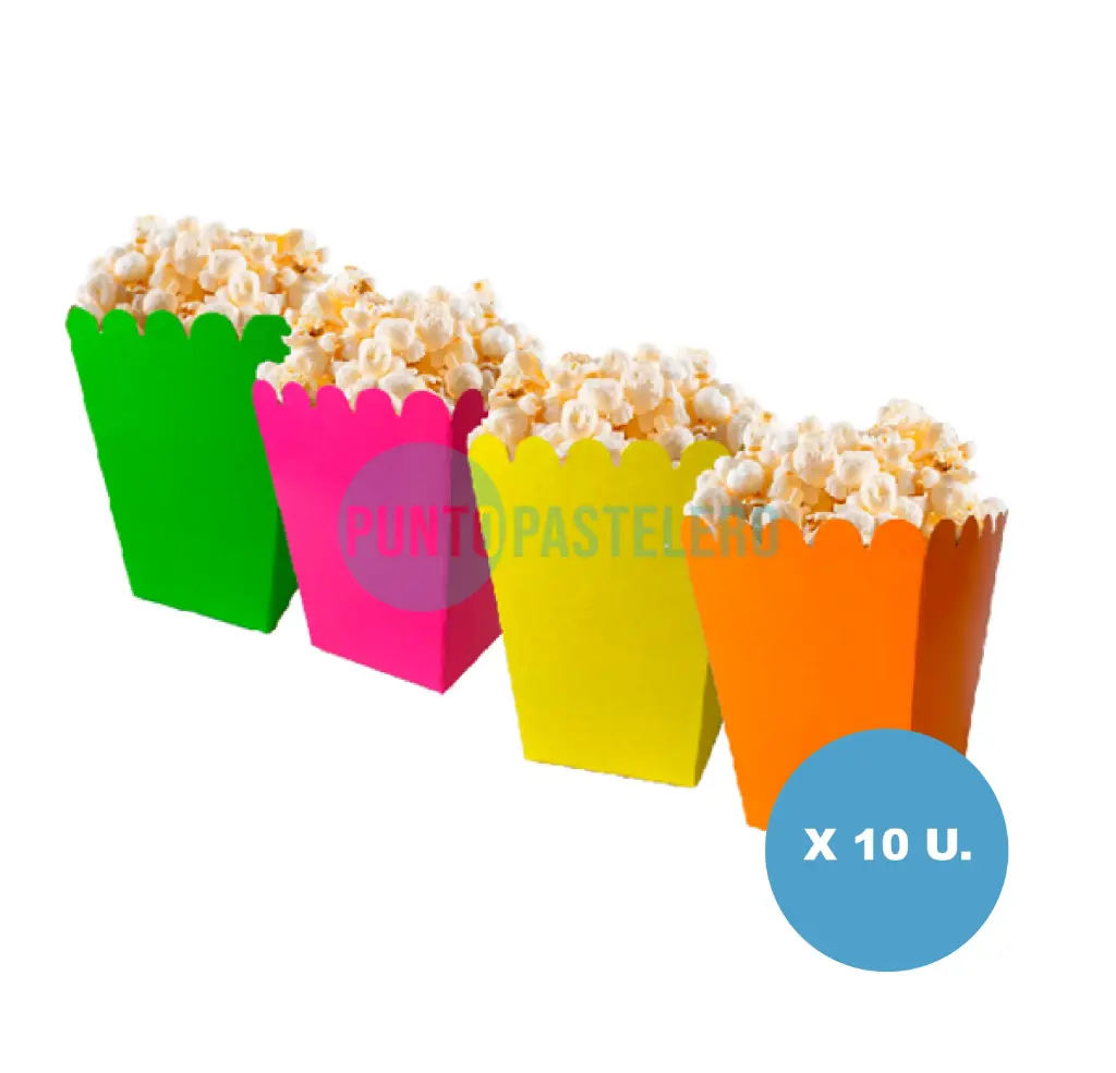 [7799051008730] CAJITA POCHOCLERA/GOLOSINERA FLUO MULTICOLOR (10 U.)