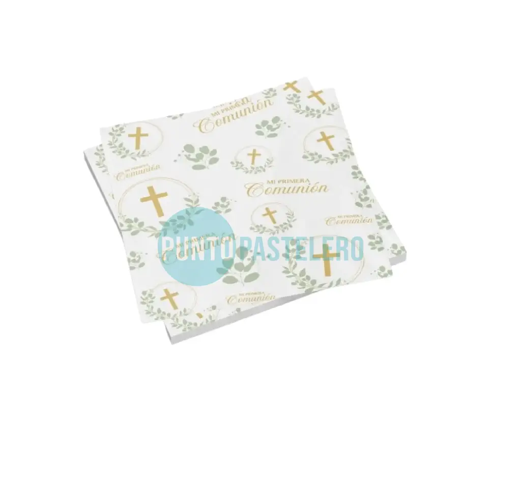 SERVILLETA COMUNION HOJAS DE OLIVO (X 20 U.)