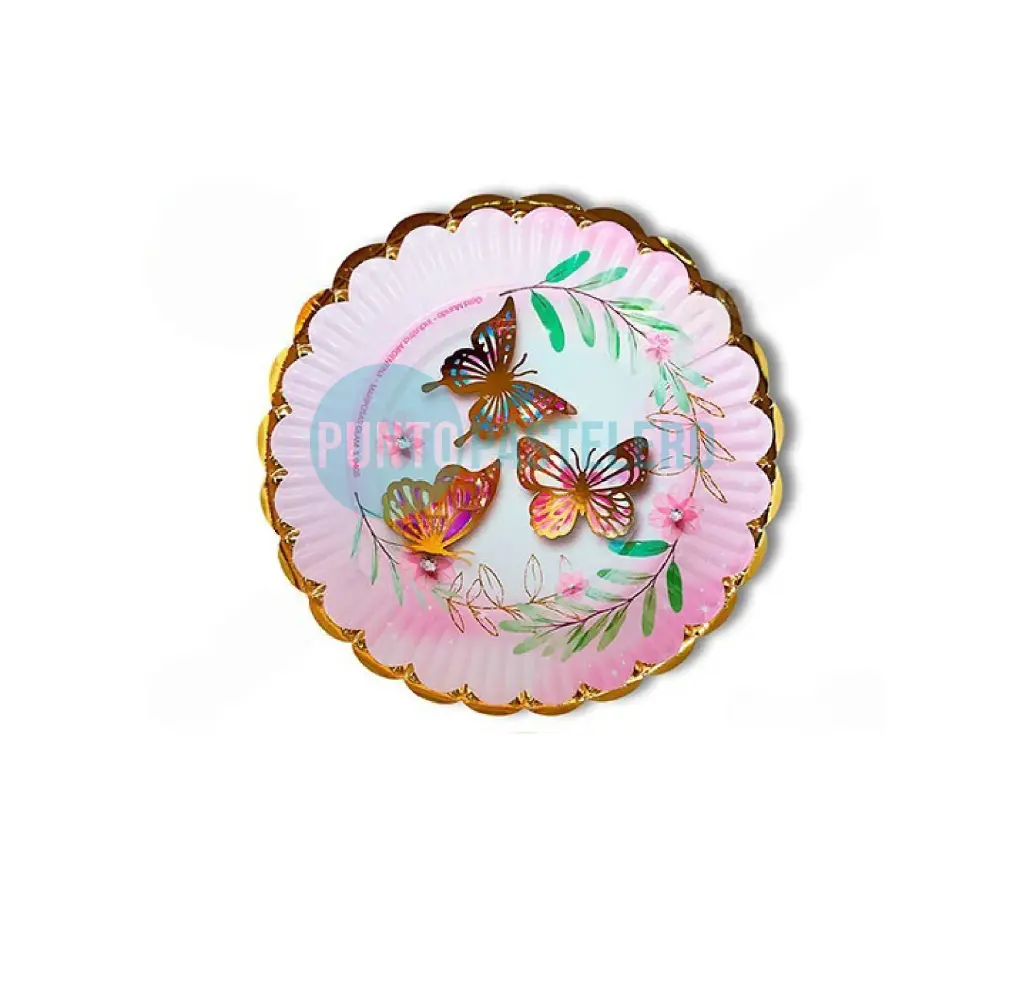 PLATO POLIPAPEL MARIPOSAS GLAM (8 U.)