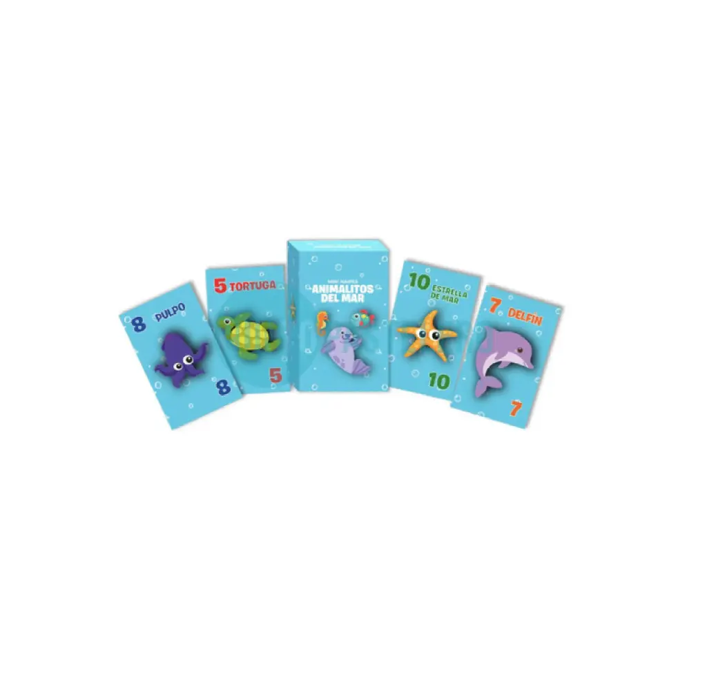 NAIPES MINI ANIMALITOS DEL MAR GOLD MUNDO (X 6 U.)