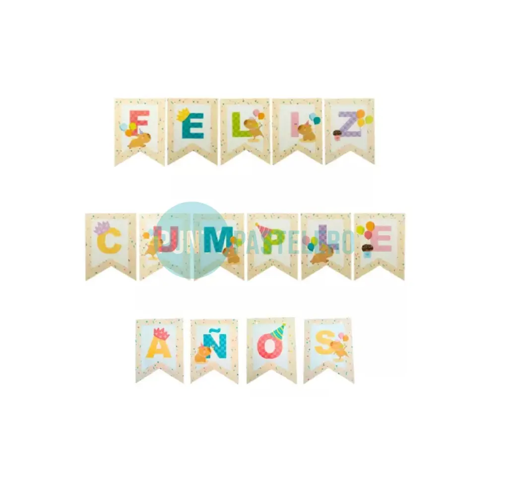 BANDERIN FELIZ CUMPLEAÑOS CAPIBARA