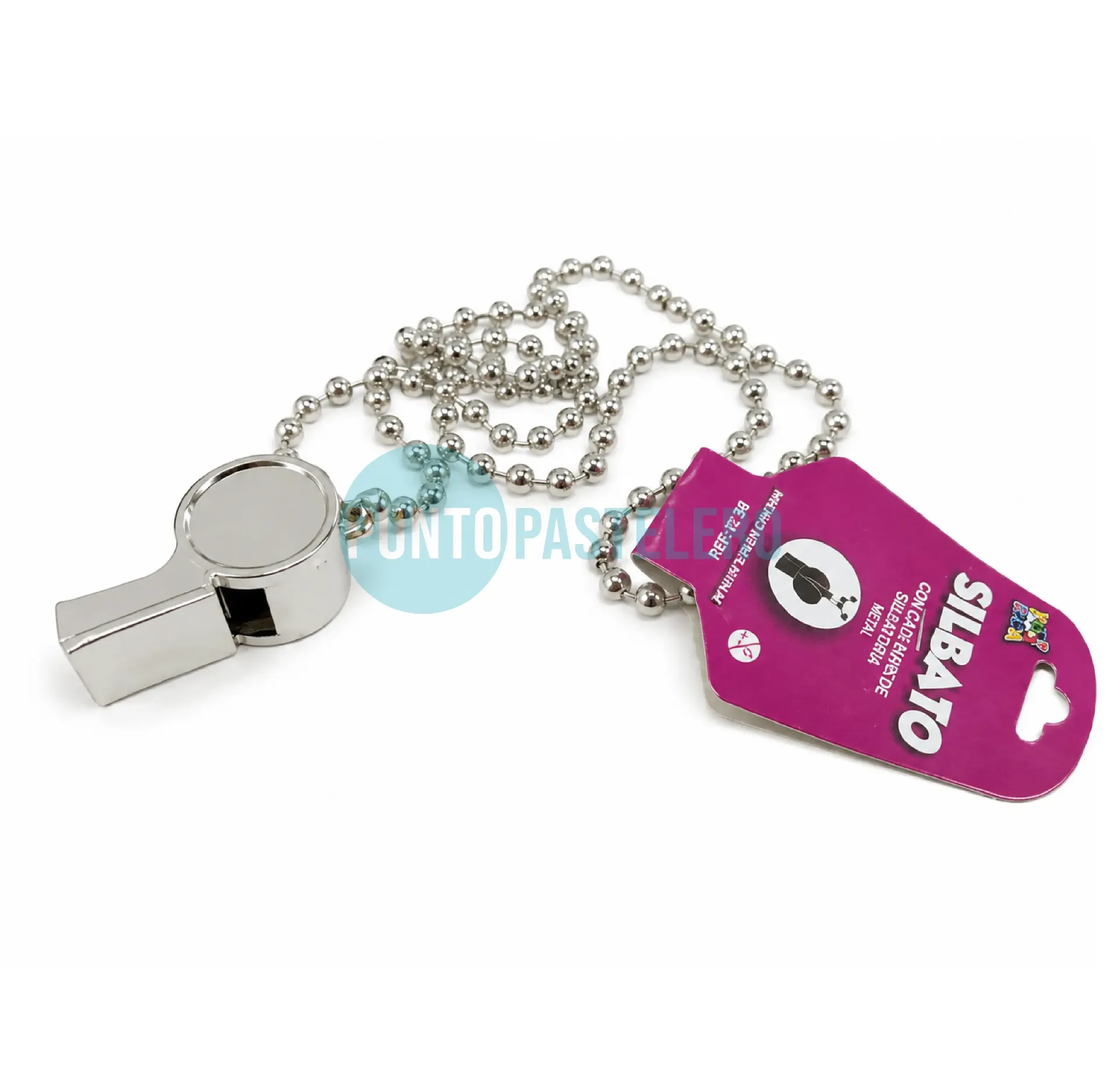[7799088003739] COLLAR METALIZADO PLATEADO CON SILBATO