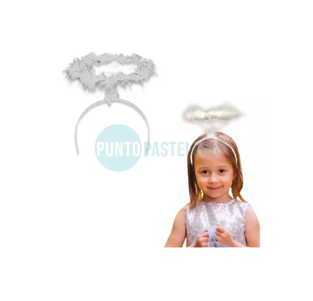 VINCHA AUREOLA DE ANGEL BLANCA