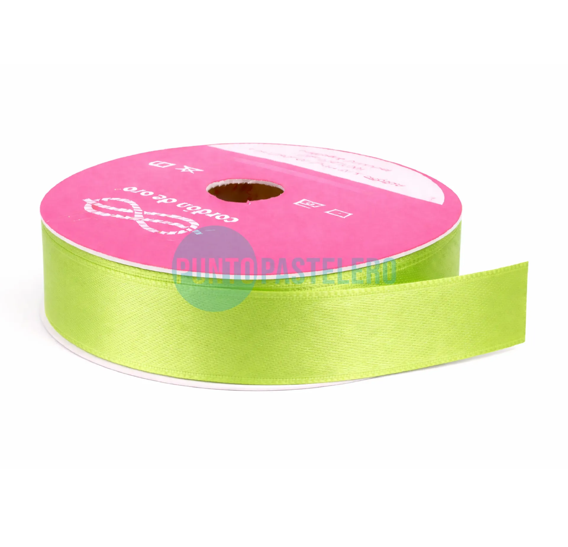 ROLLO CINTA RASO Nº3 VERDE MANZANA (X 10 MT.)