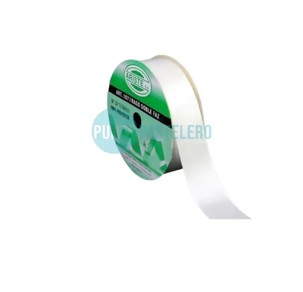 ROLLO CINTA RASO Nº5 BLANCO (X 10 MT.)