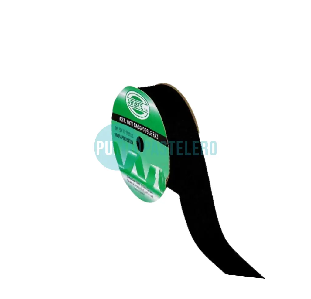 ROLLO CINTA RASO Nº5 NEGRA (X 10 MT.)