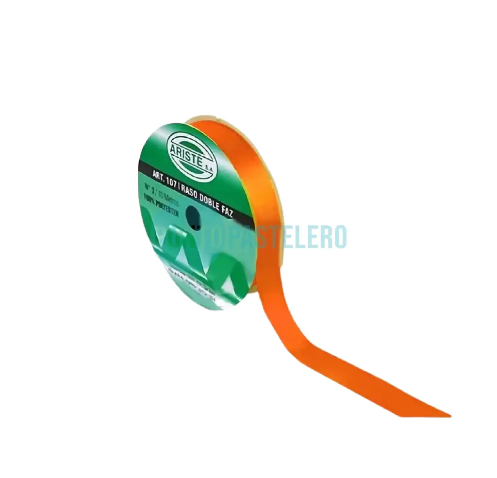 ROLLO CINTA RASO Nº3 NARANJA (X 10 MT.)