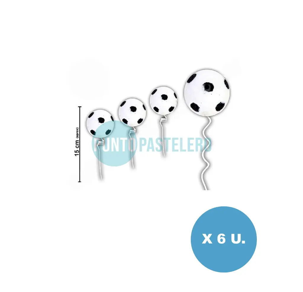 PINCHE RESORTE CON BRILLO PELOTITA FUTBOL (6 U.)
