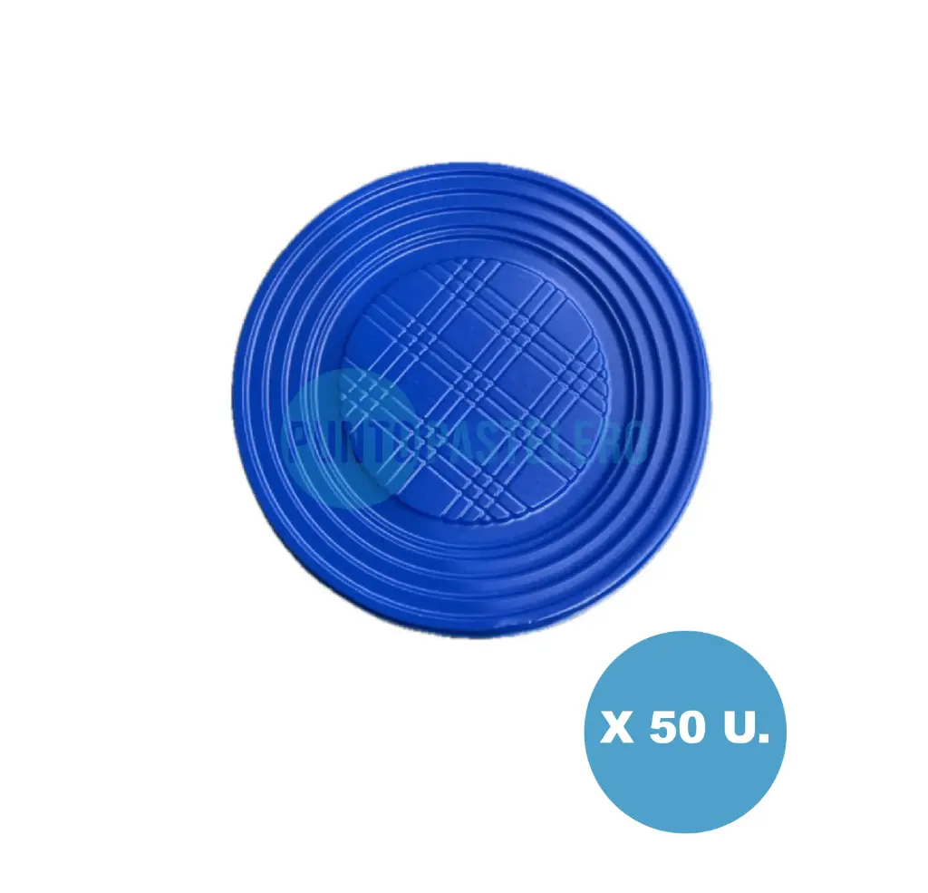 PLATO DESCARTABLE BANPLAST AZUL 17 CM (X 50 U.)