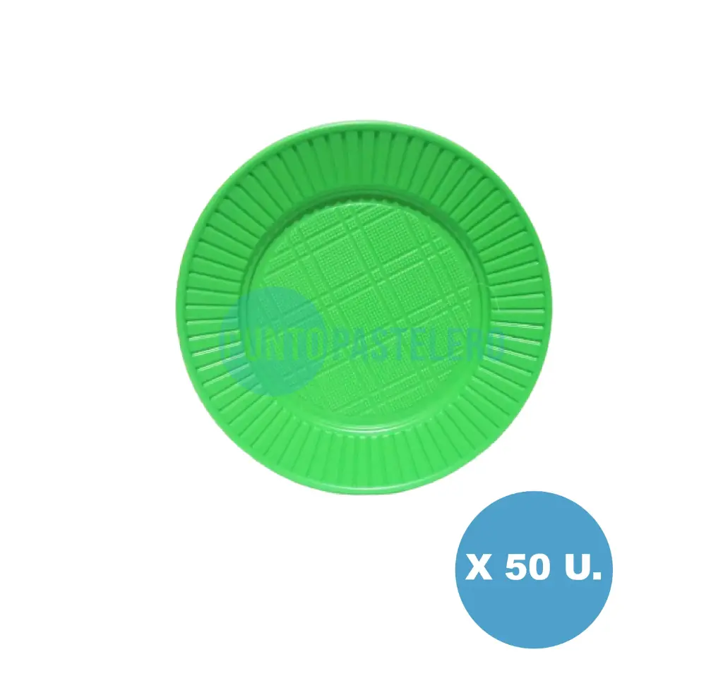 PLATO DESCARTABLE BANPLAST VERDE 17 CM (X 50 U.)