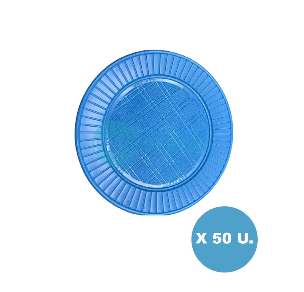 PLATO DESCARTABLE BANPLAST CELESTE 17 CM (X 50 U.)