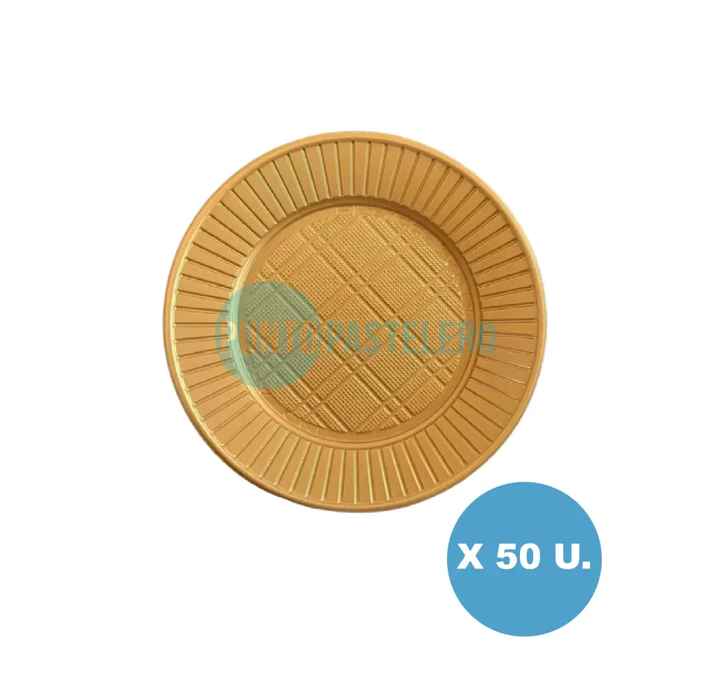 PLATO DESCARTABLE BANPLAST DORADO 17 CM (X 50 U.)