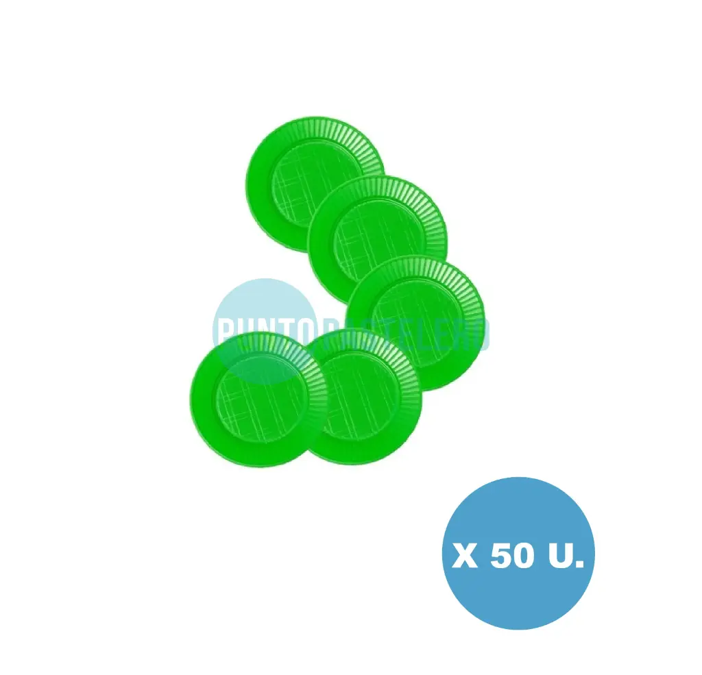 PLATO DESCARTABLE EA VERDE MANZANA 17 CM (X 50 U.)