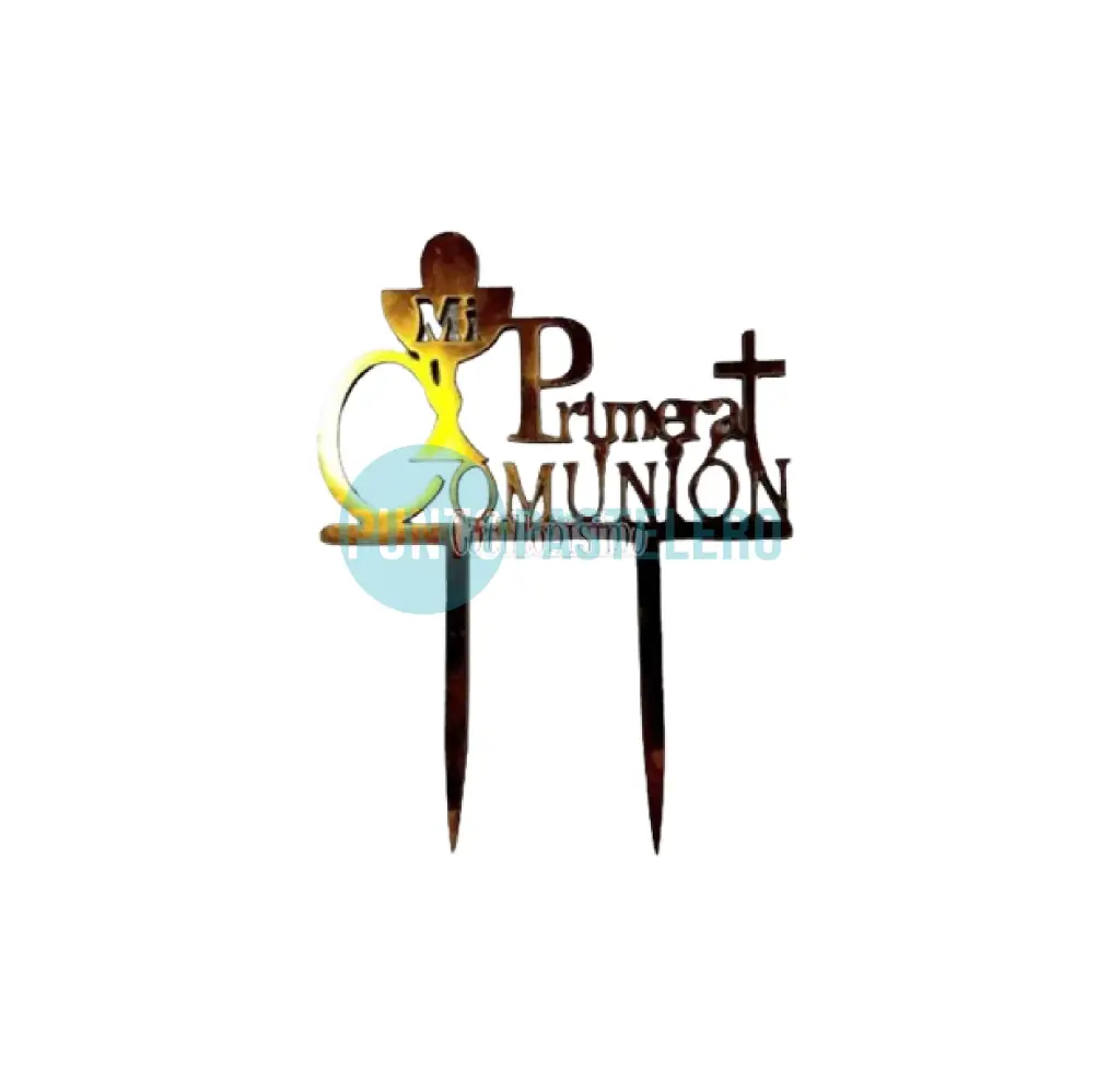 PINCHE FIBROFACIL FRASE COMUNION DORADA CON CALIZ