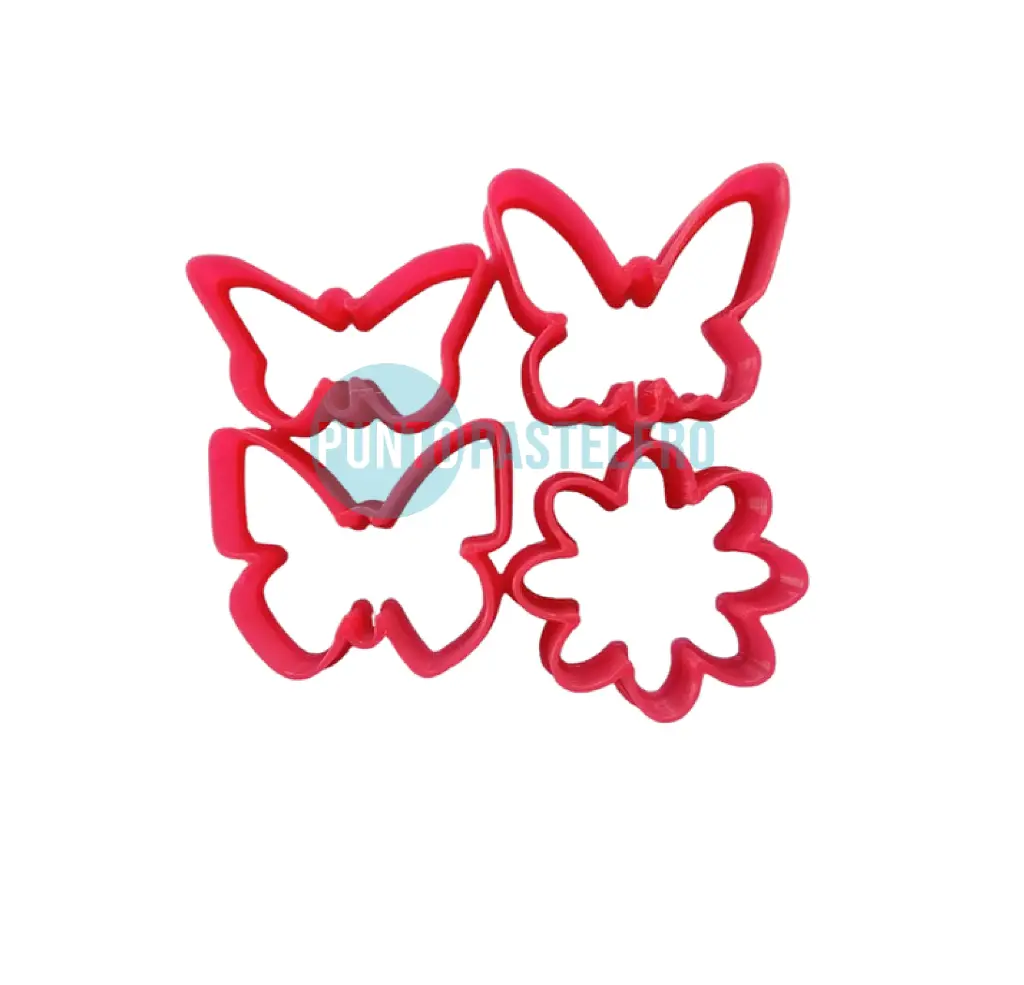 CORTANTE MARCADOR PLASTICO 3D SET MARIPOSA (X 4 U.) [CAJA 7]