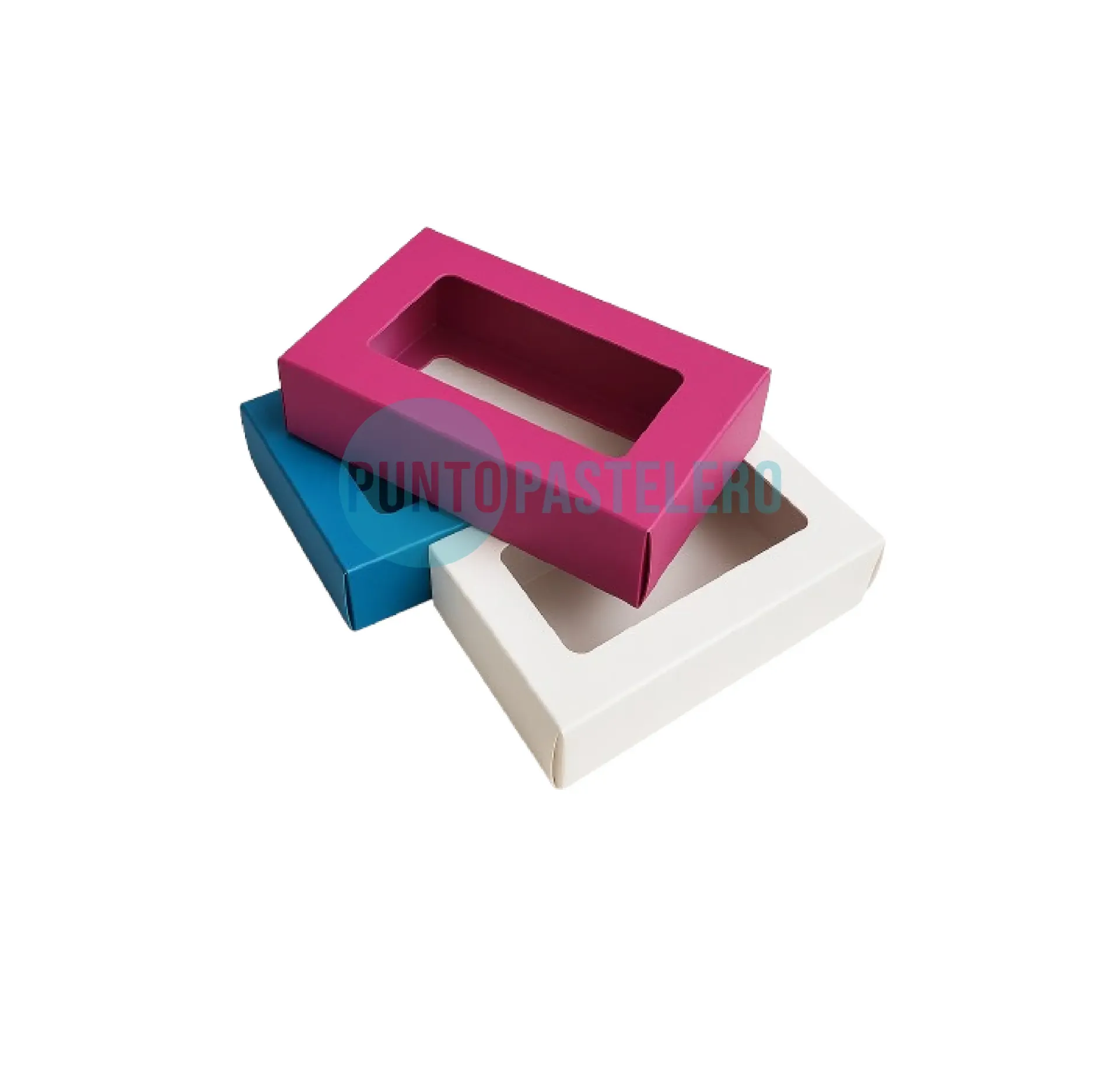 CAJA MINI EN CARTULINA CON VISOR COLOR (8X5X2.5 CM) [F]