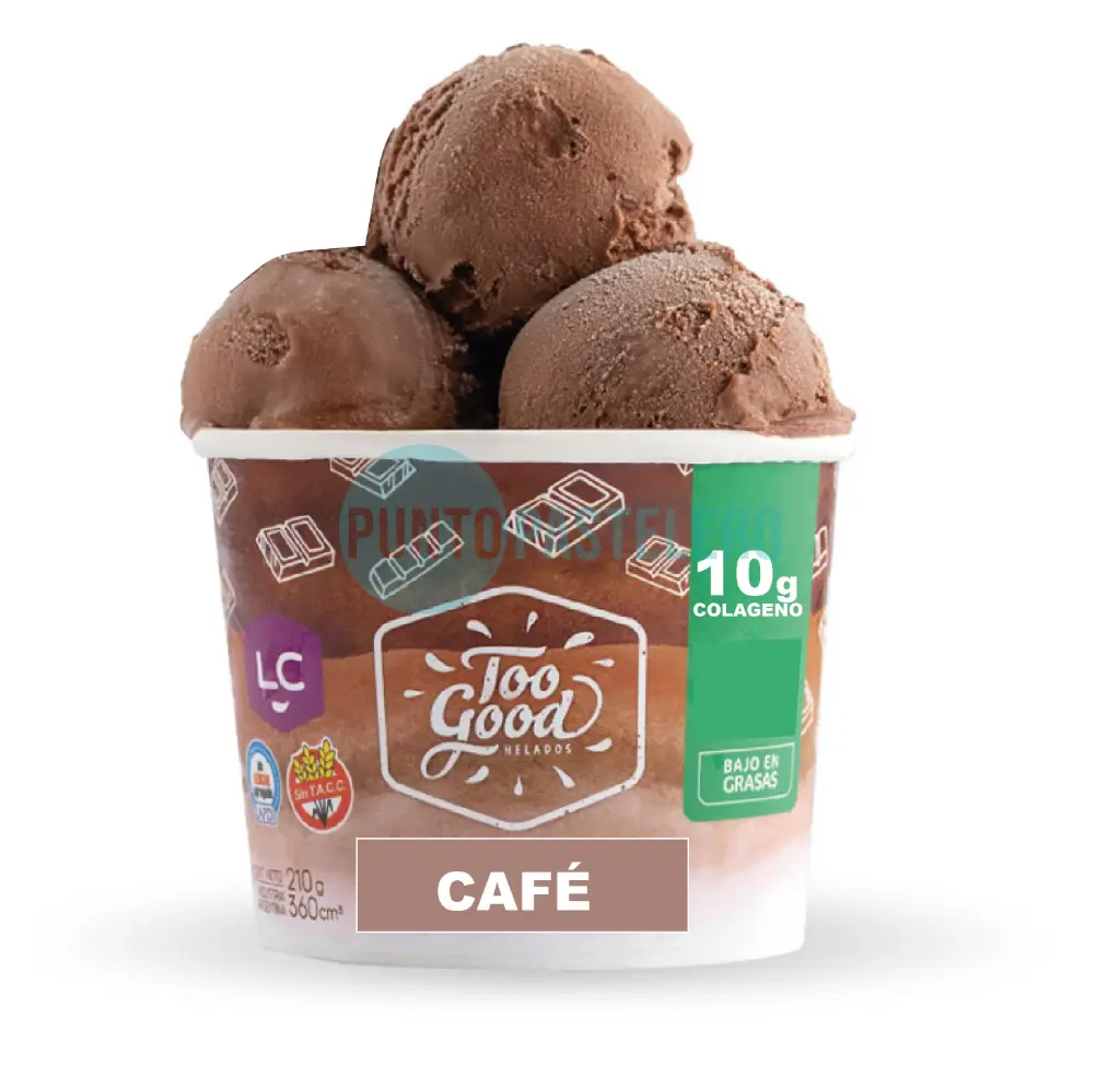 HELADO CAFE CON COLAGENO TOO GOOD (X 210 GR.) (SIN TACC) (SIN AZUCAR)