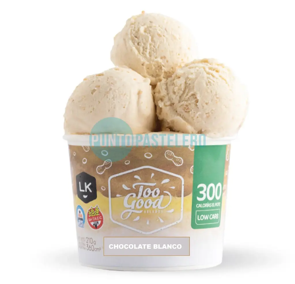 HELADO KETO CHOCOLATE BLANCO TOO GOOD (X 210 GR.) (SIN TACC) (SIN AZUCAR)