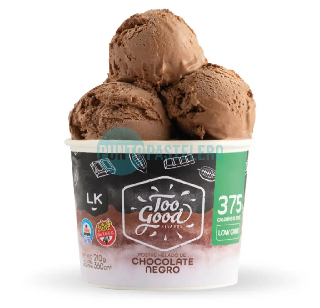 HELADO KETO CHOCOLATE NEGRO TOO GOOD (X 210 GR.) (SIN TACC) (SIN AZUCAR)