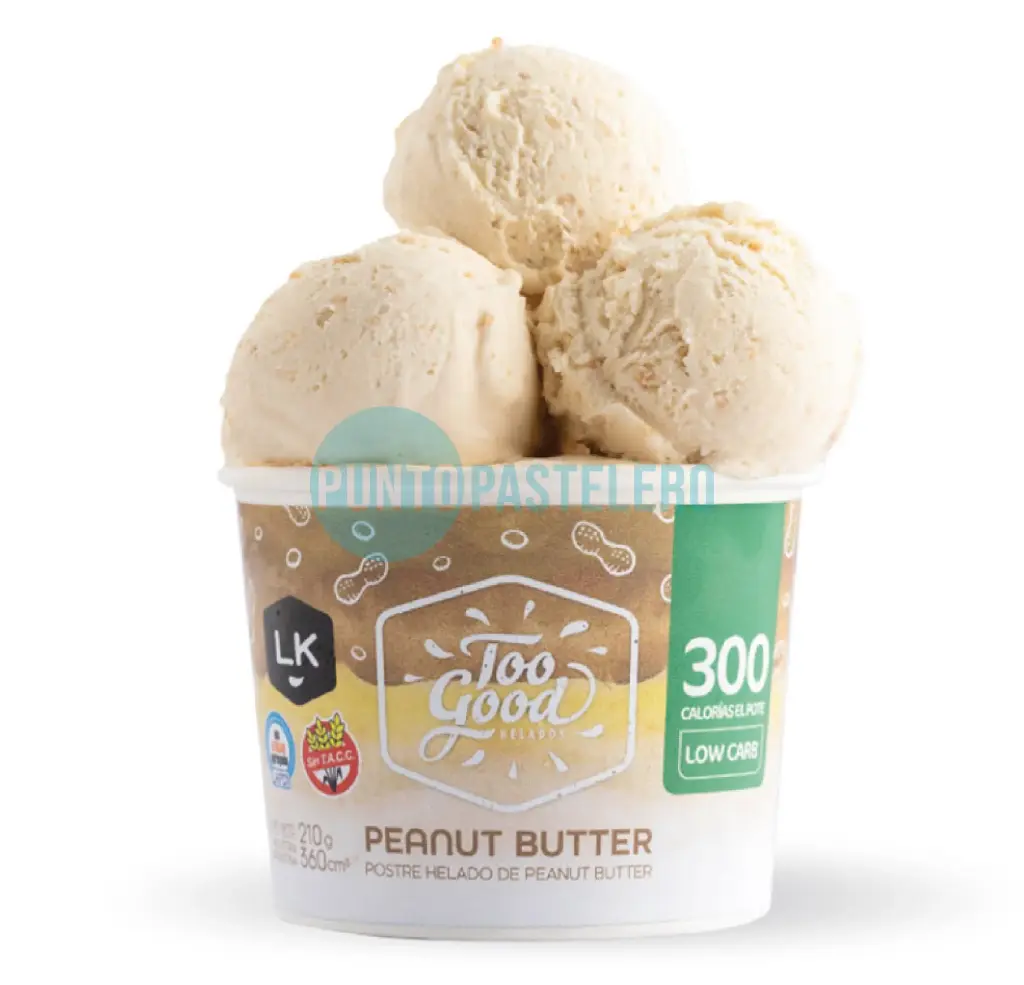 HELADO KETO PASTA DE MANI TOO GOOD ((X 210 GR.)) (SIN TACC) (SIN AZUCAR)