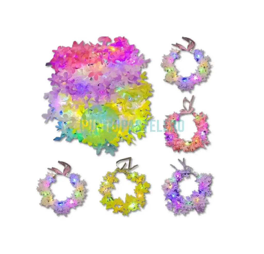 CORONA FLORES LED (COLORES VARIOS)