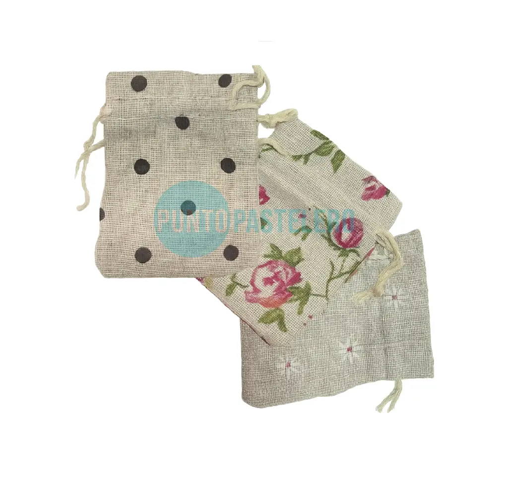 BOLSA TELA ESTAMPADA (6.5X8.5 CM) (DISEÑOS SURTIDOS)