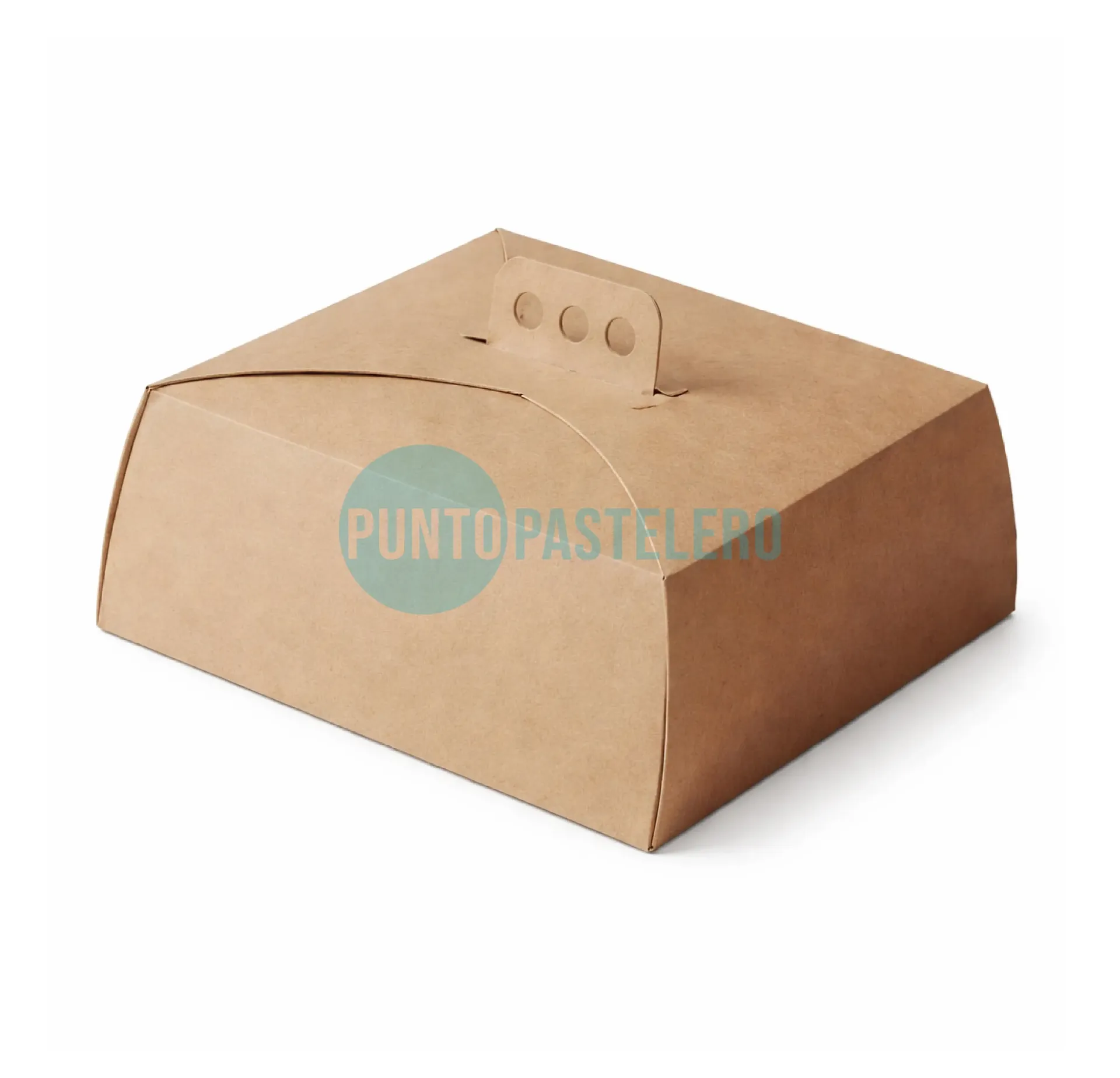CAJA PARA TORTA MALETIN KRAFT (27X27X15 CM)