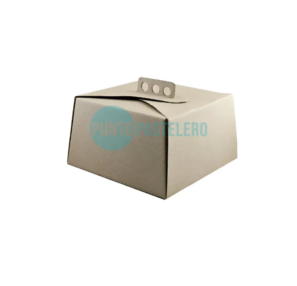 CAJA PARA TORTA MALETIN KRAFT (27X27X15 CM)