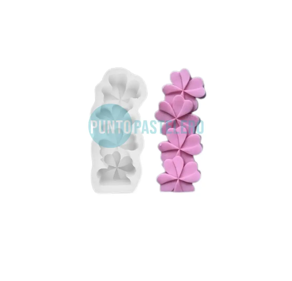 MOLDE SILICONA MODELO 4 TREBOLES (23E8) (PARA VELA) [B8]