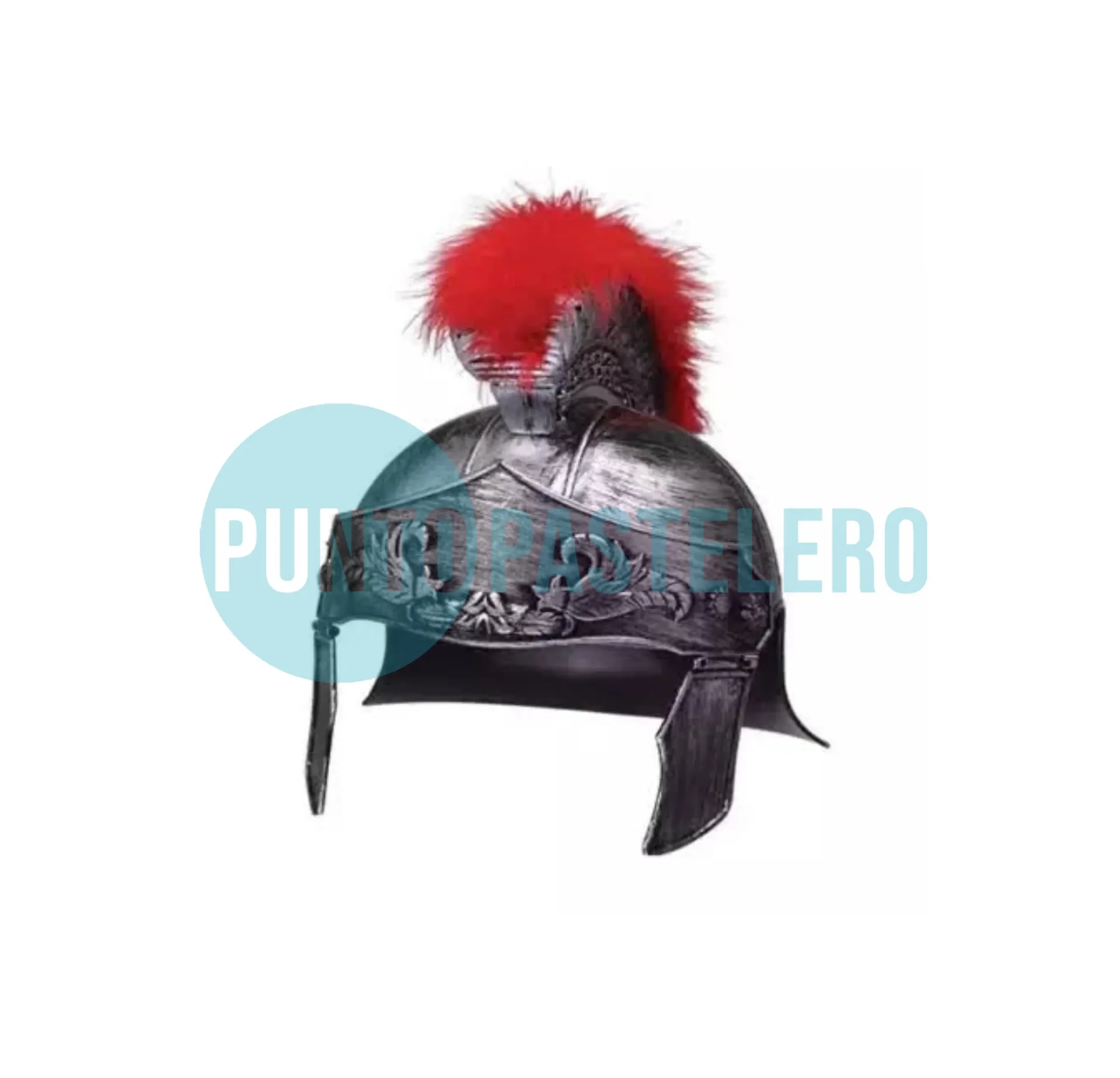 CASCO SOLDADO ROMANO CON CRESTA PLUMAS ROJAS (PARTY STORE)