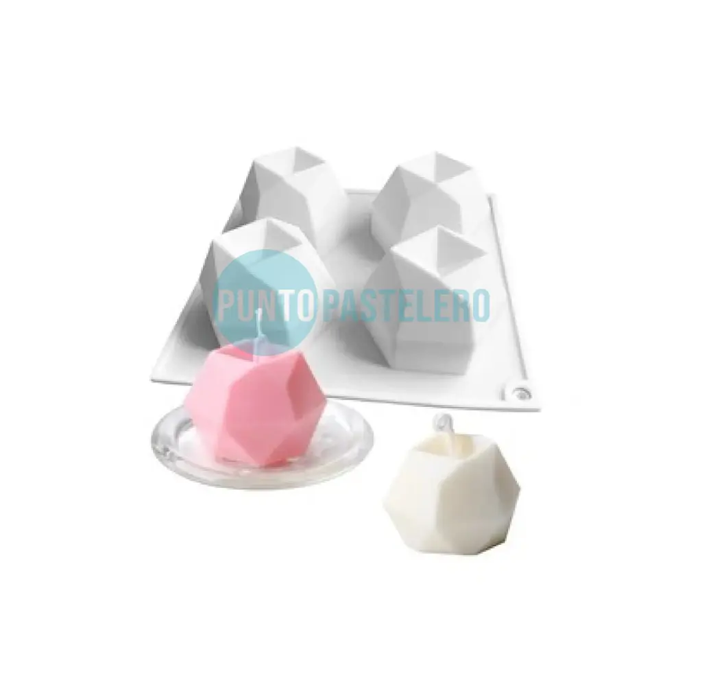 MOLDE SILICONA MODELO MANZANA FACETADA (4) (10D10) (PARA VELA) [B8]