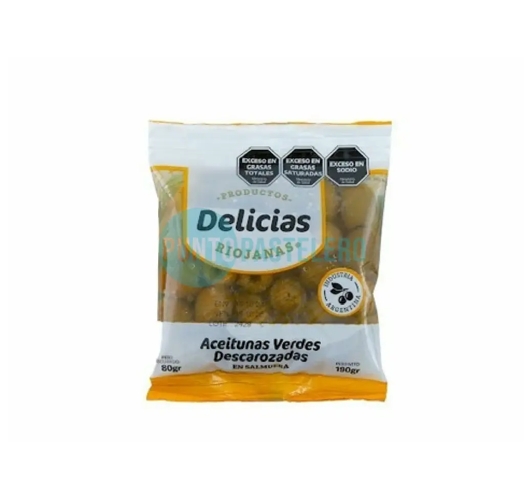 ACEITUNAS EN SALMUERA DESCAROZADAS DELICIAS RIOJANAS (X 80 GR.)