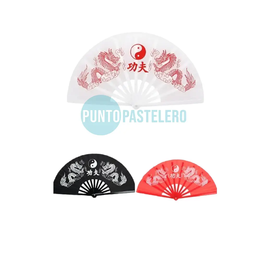 ABANICO DE TELA GRANDE ORIENTAL (62X32 CM) YING YANG