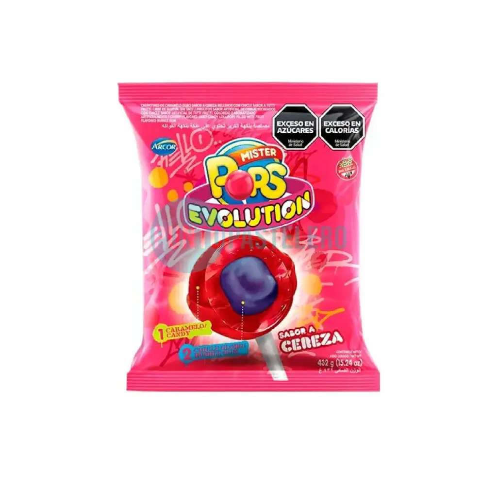 [7790580118037] CHUPETINES MR POP EVOLUTION CEREZA (X 432 GR.)
