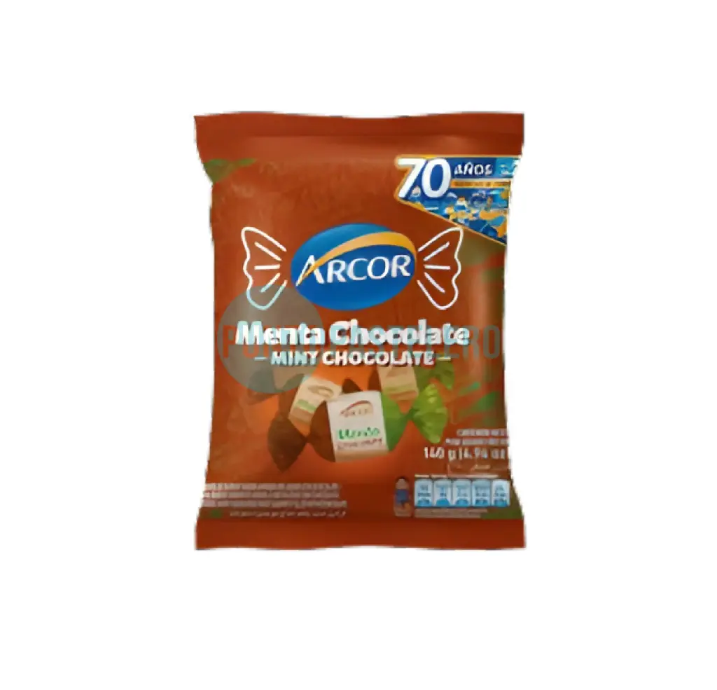 [7790580134228] CARAMELOS ARCOR MENTA CON CHOCOLATE (X 140 GR.)